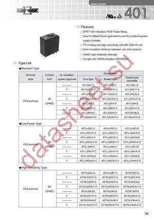 401-2AH-S-12VDC datasheet  